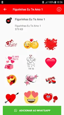 Stickers I Love You android App screenshot 1